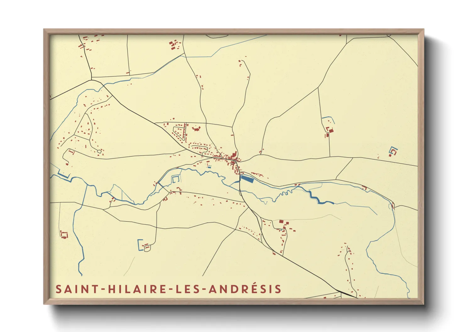 Une affiche de carte sur Saint-Hilaire-les-Andrésis