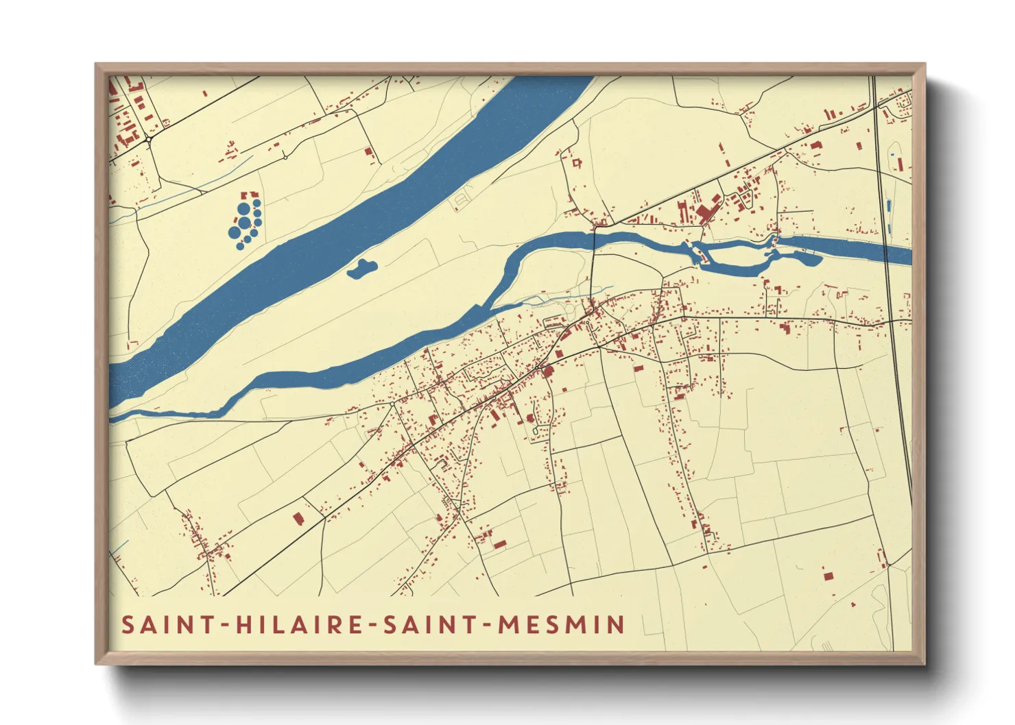 Une affiche de carte sur Saint-Hilaire-Saint-Mesmin
