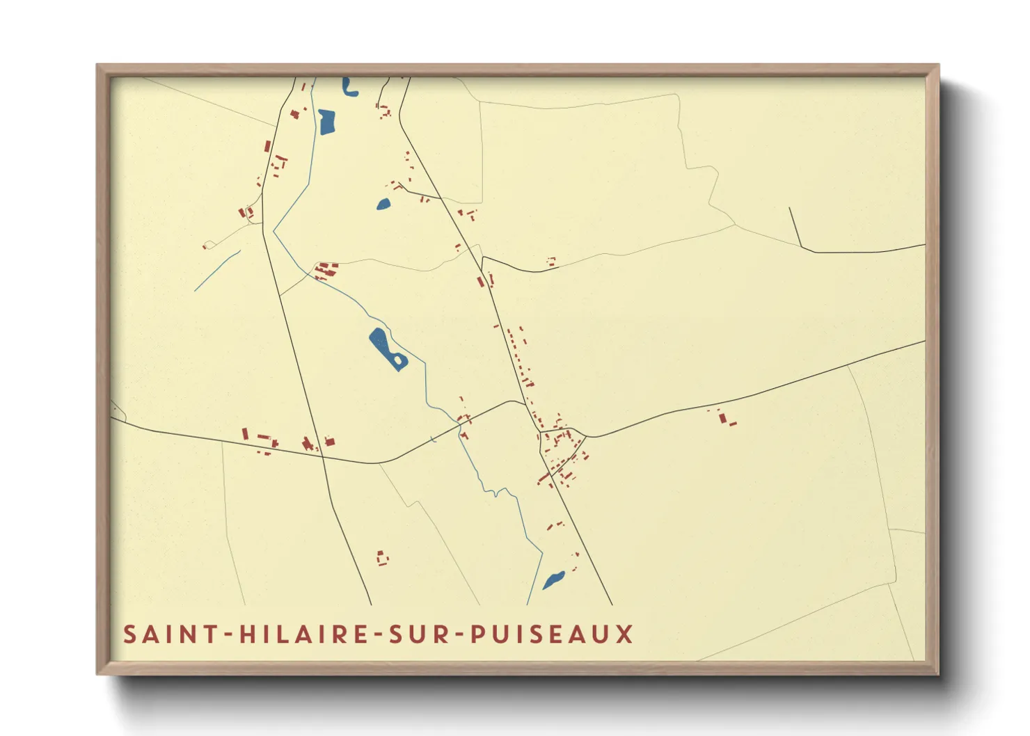 Une affiche de carte sur Saint-Hilaire-sur-Puiseaux