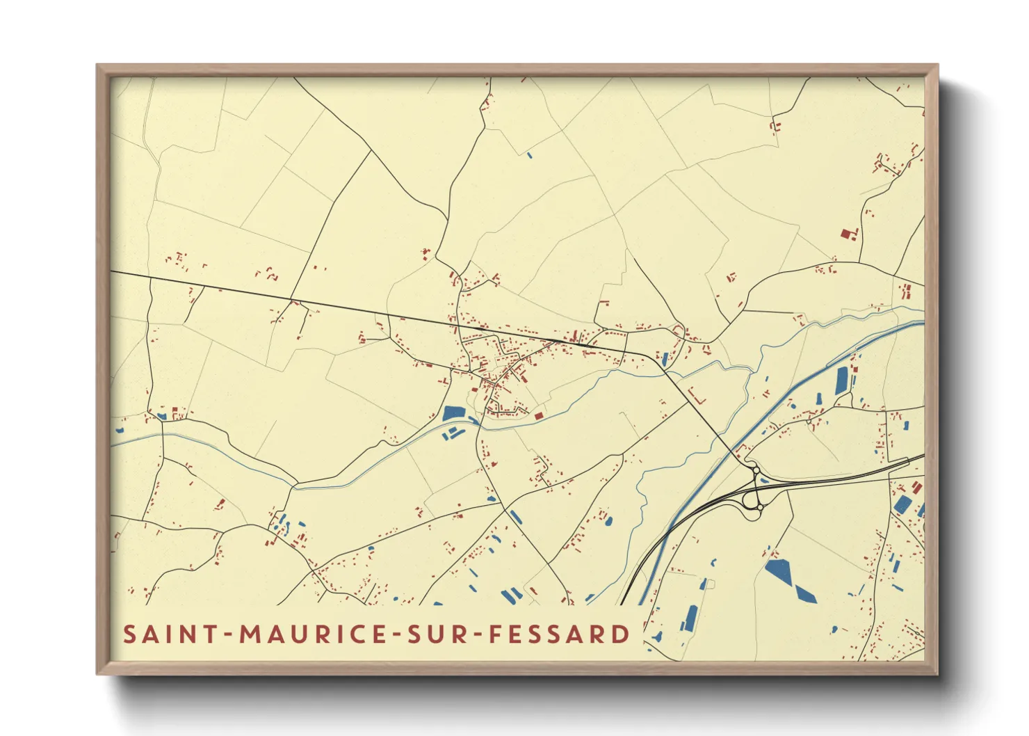 Une affiche de carte sur Saint-Maurice-sur-Fessard