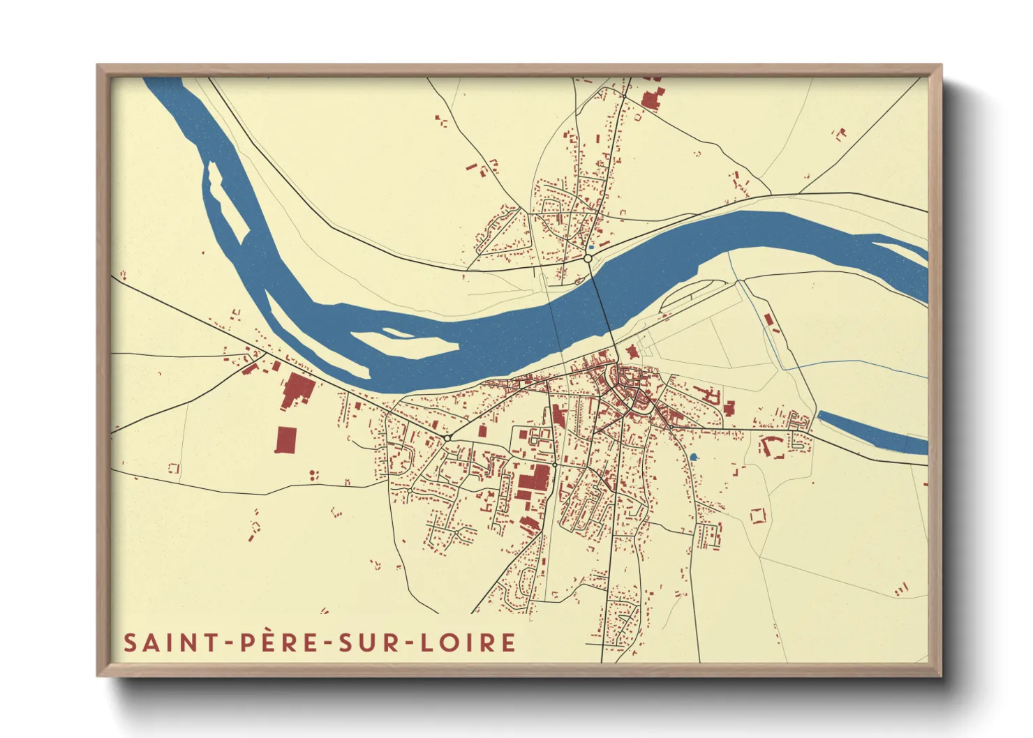 Une affiche de carte sur Saint-Père-sur-Loire
