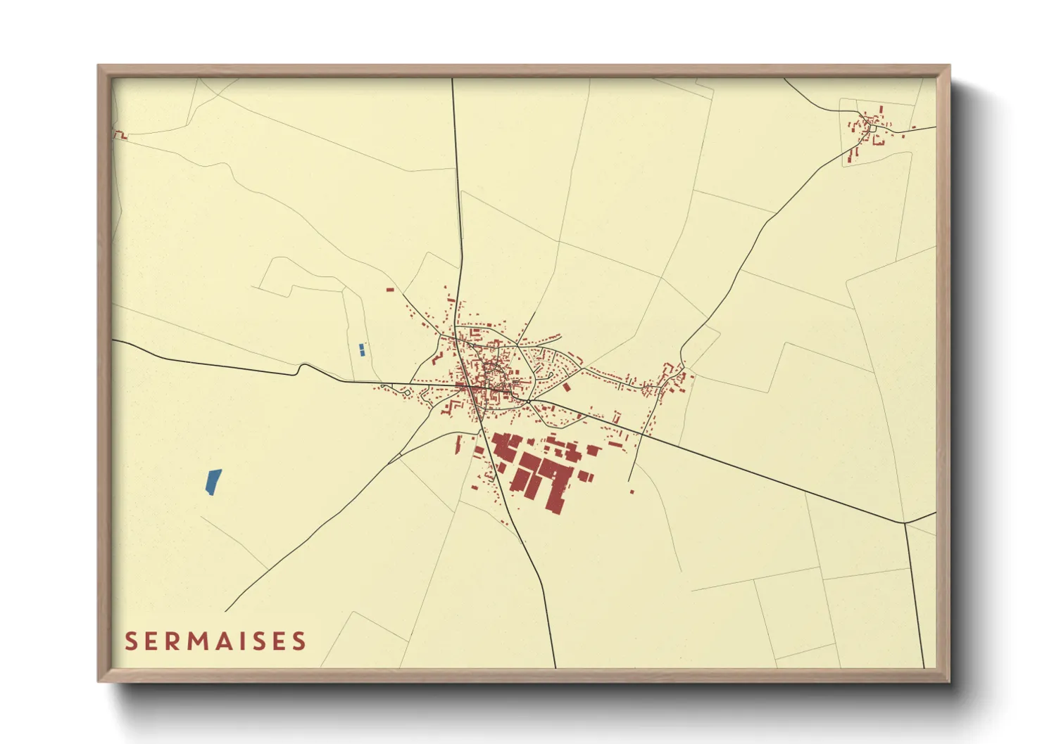 Une affiche de carte sur Sermaises