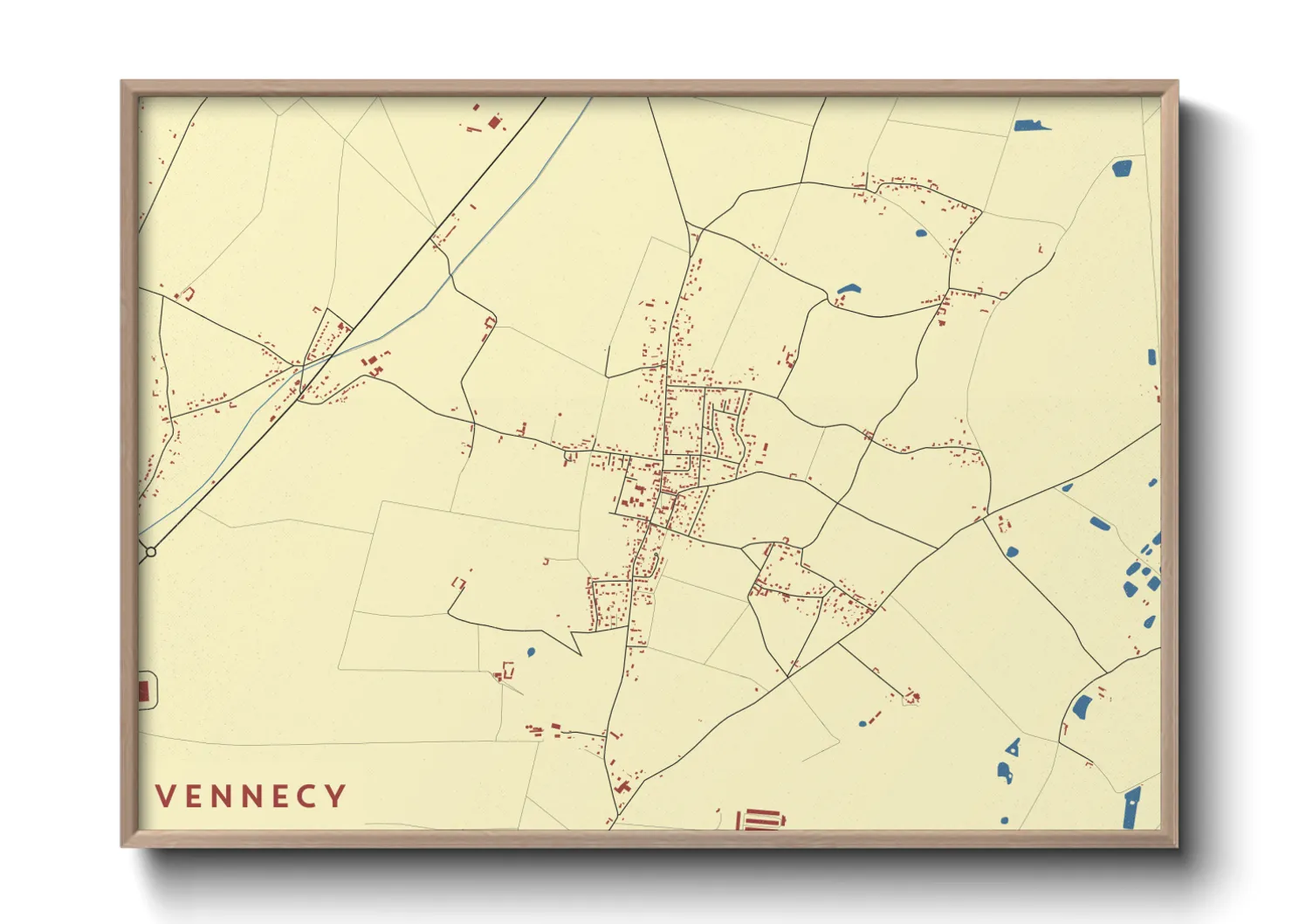 Une affiche de carte sur Vennecy