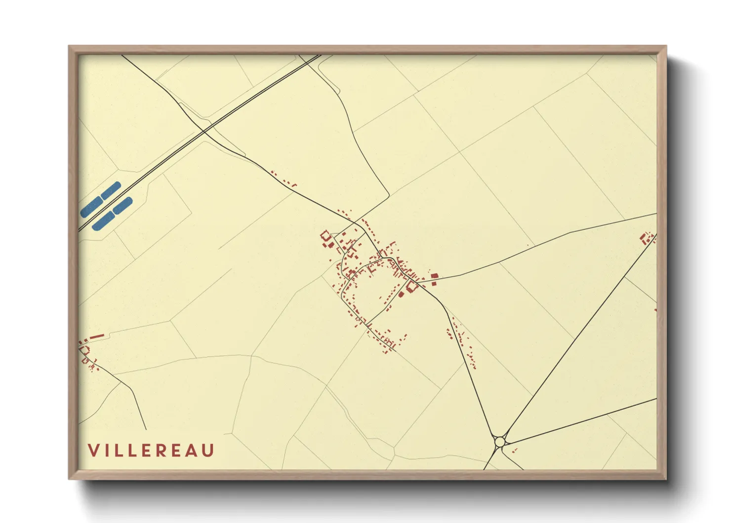 Une affiche de carte sur Villereau