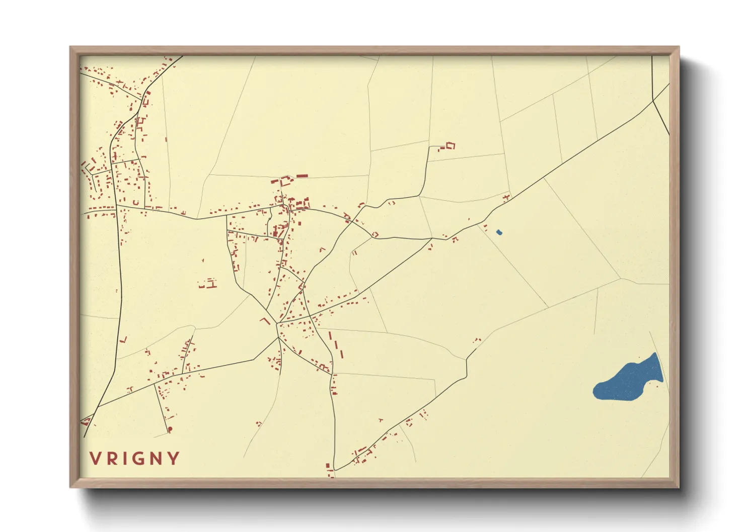 Une affiche de carte sur Vrigny