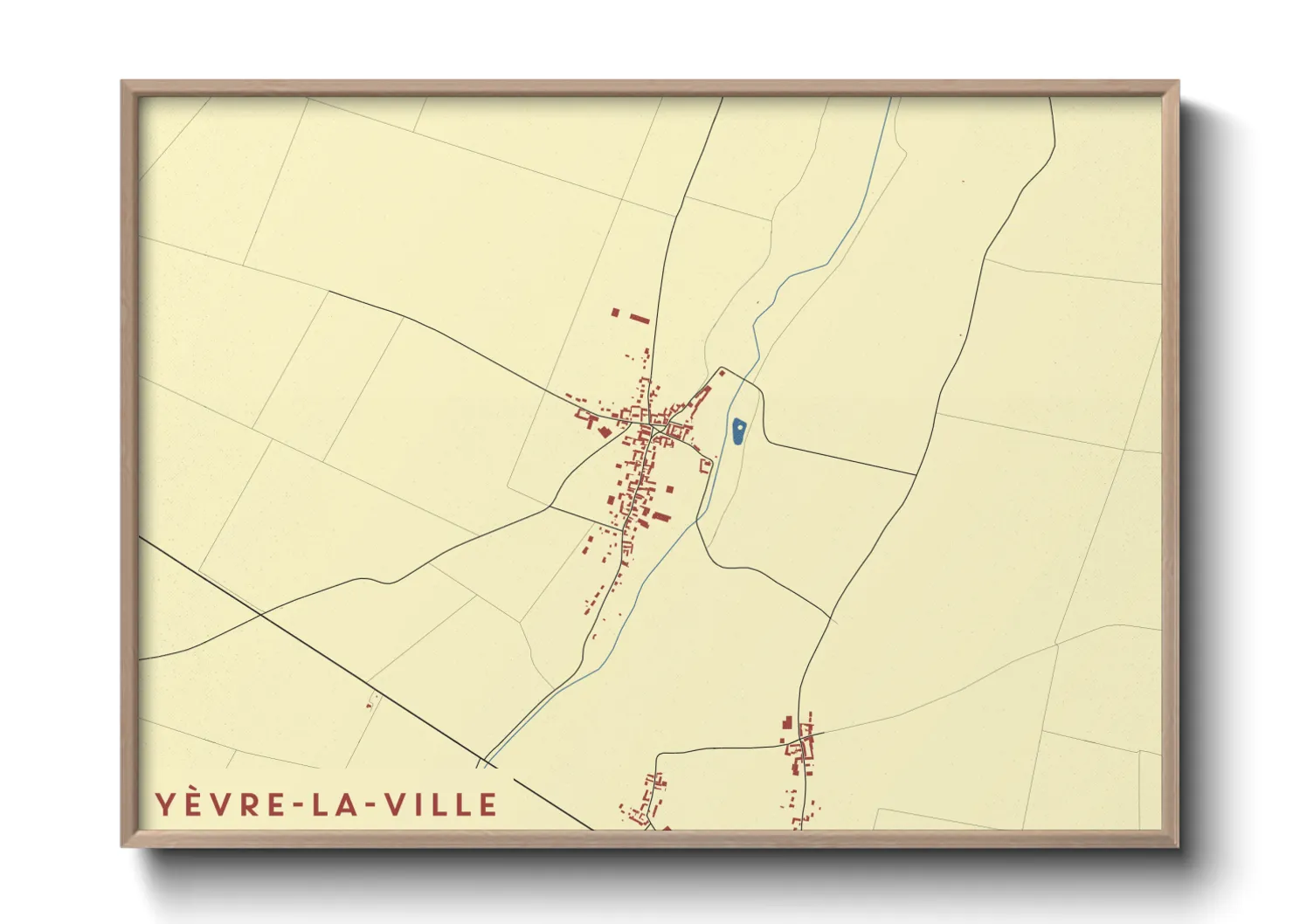 Une affiche de carte sur Yèvre-la-Ville
