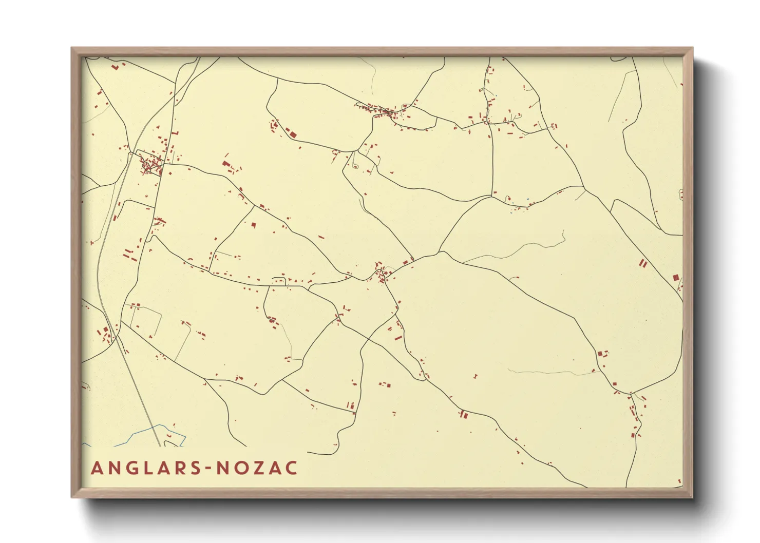 Une affiche de carte sur Anglars-Nozac