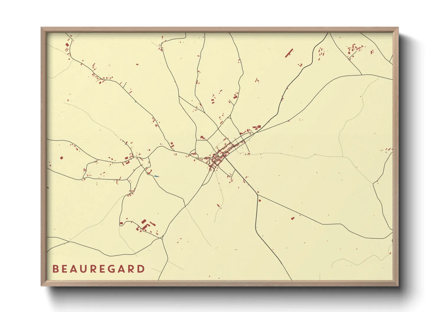 Une affiche de carte sur Beauregard