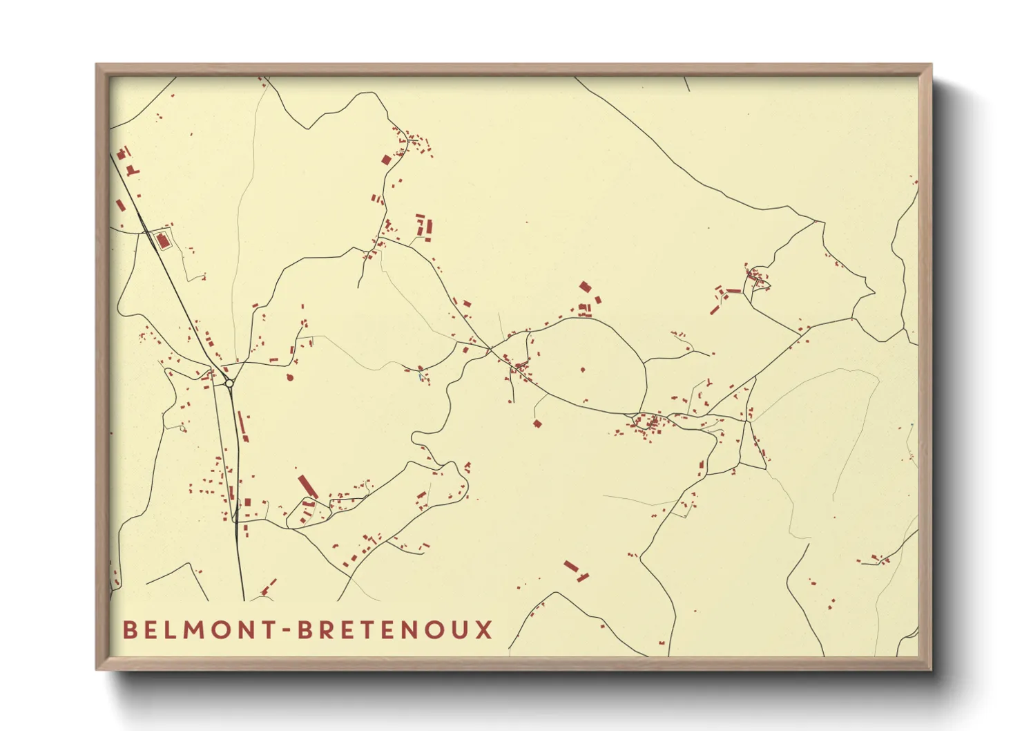 Une affiche de carte sur Belmont-Bretenoux