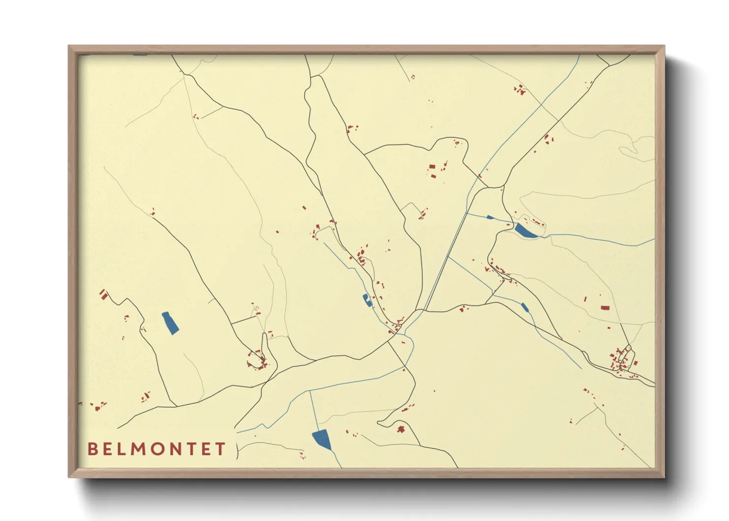 Une affiche de carte sur Belmontet