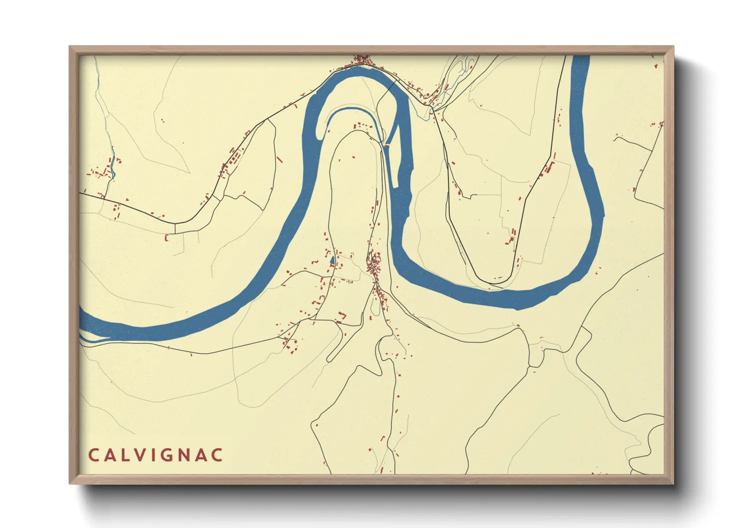 Une affiche de carte sur Calvignac