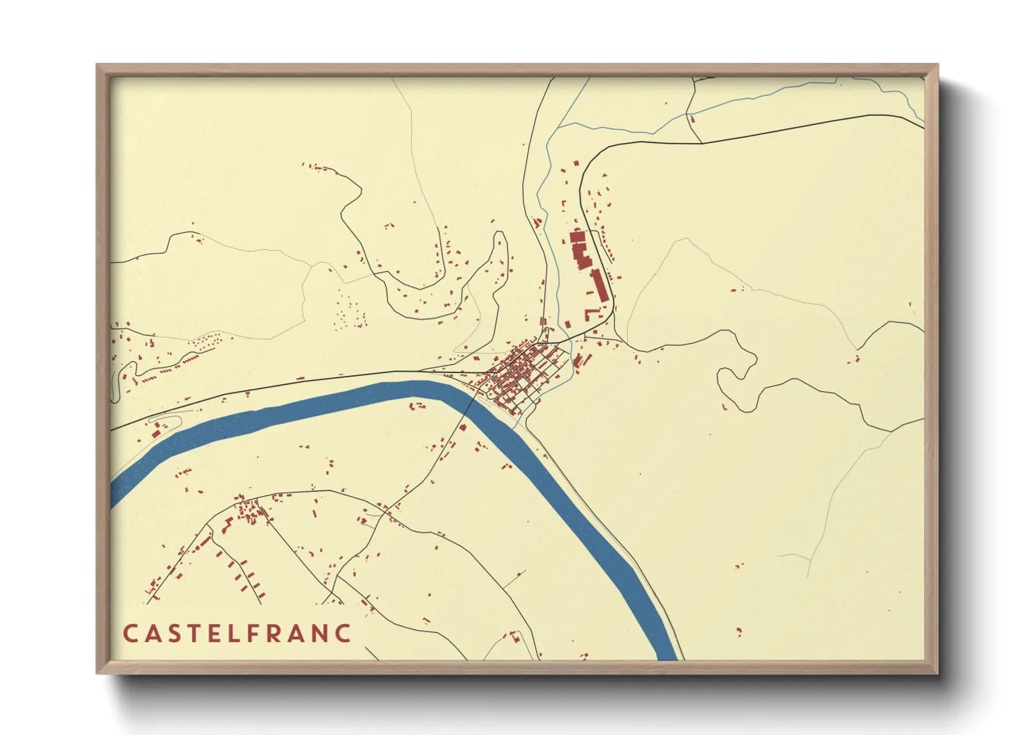 Une affiche de carte sur Castelfranc