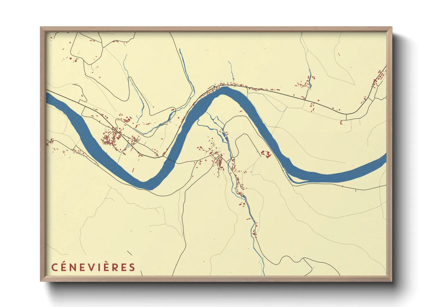Une affiche de carte sur Cénevières