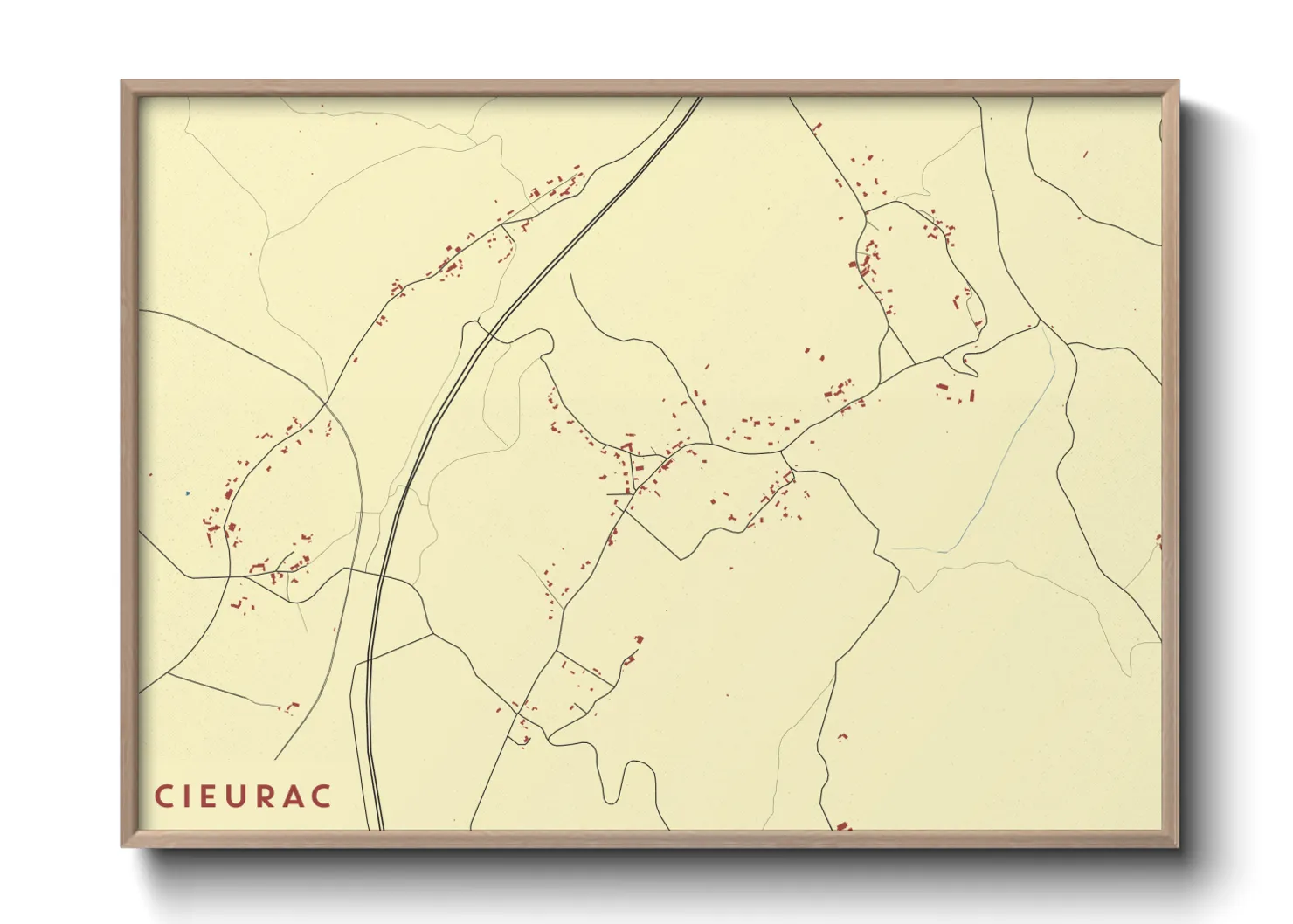 Une affiche de carte sur Cieurac