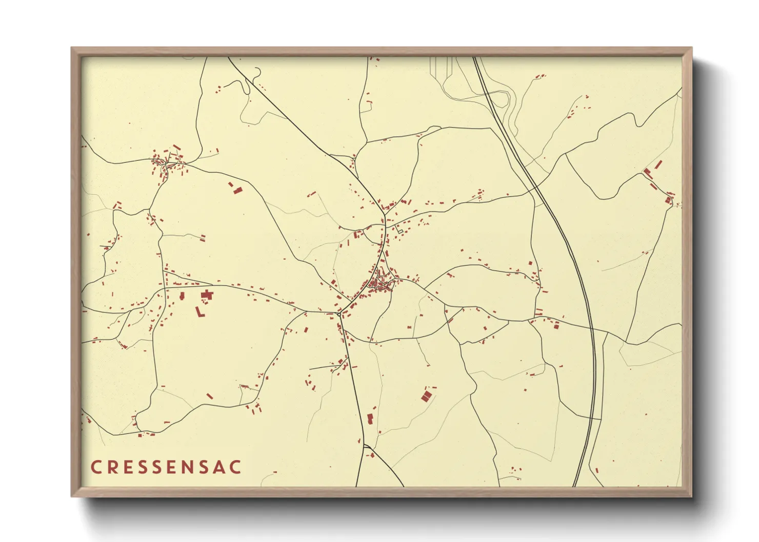 Une affiche de carte sur Cressensac