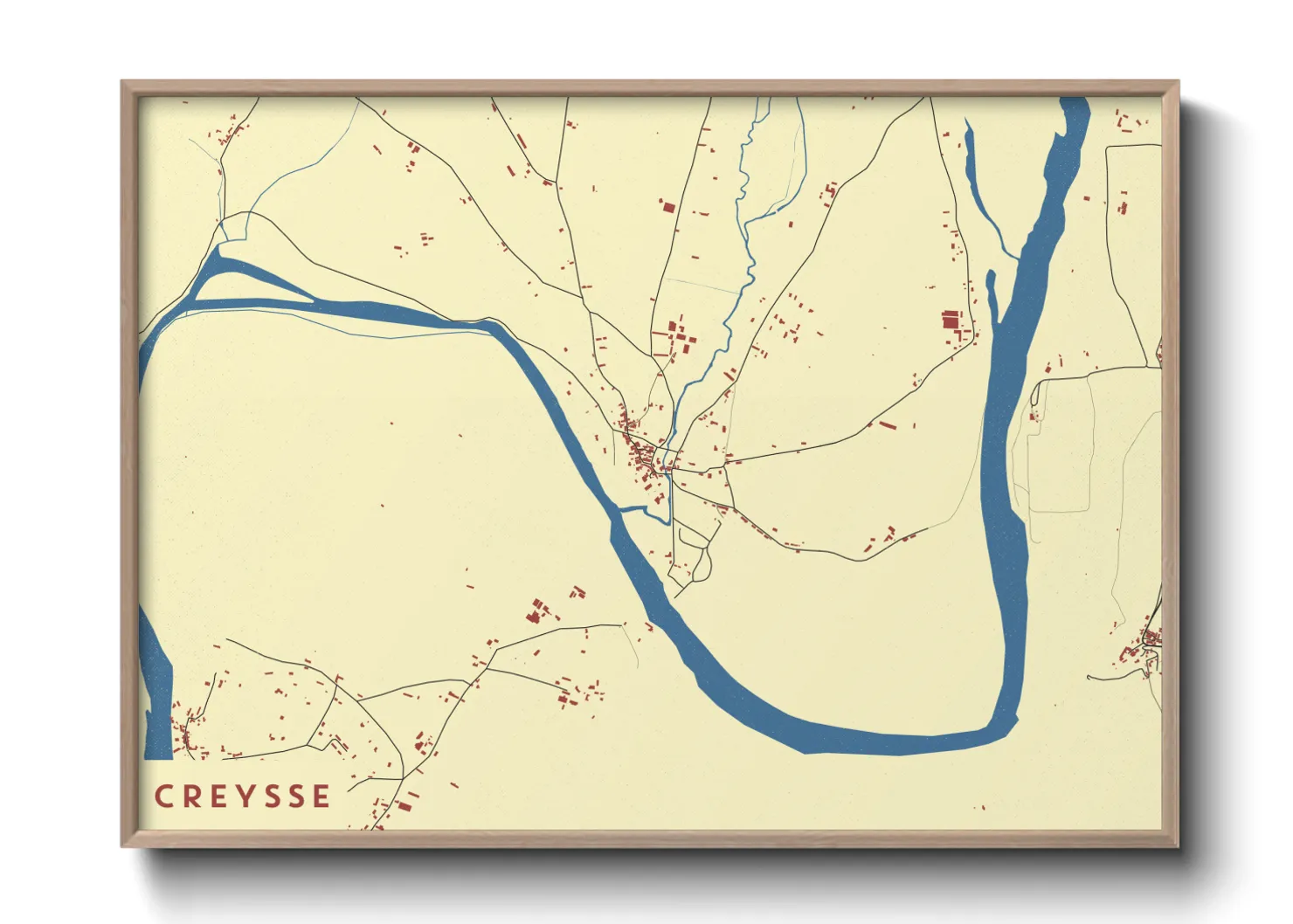 Une affiche de carte sur Creysse