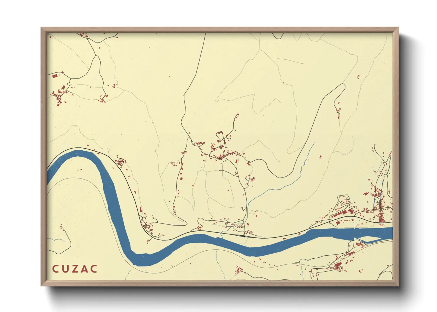 Une affiche de carte sur Cuzac