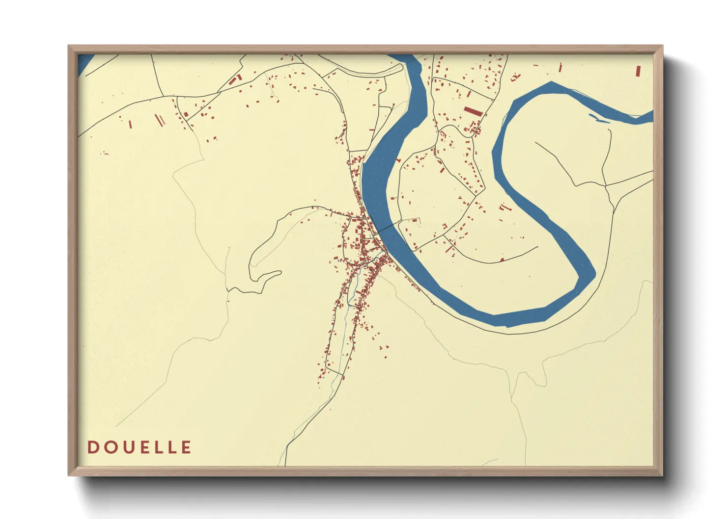 Une affiche de carte sur Douelle