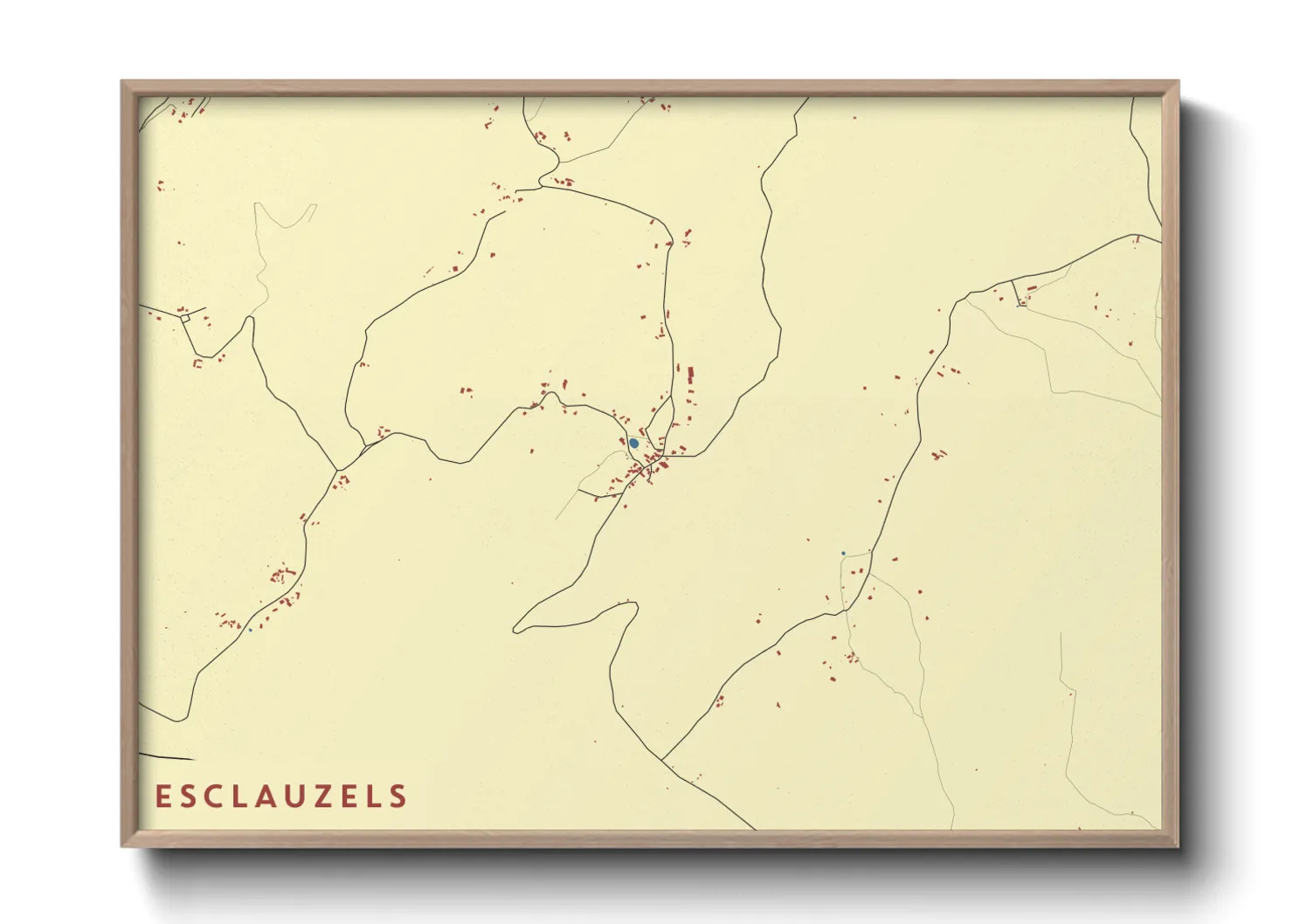 Une affiche de carte sur Esclauzels