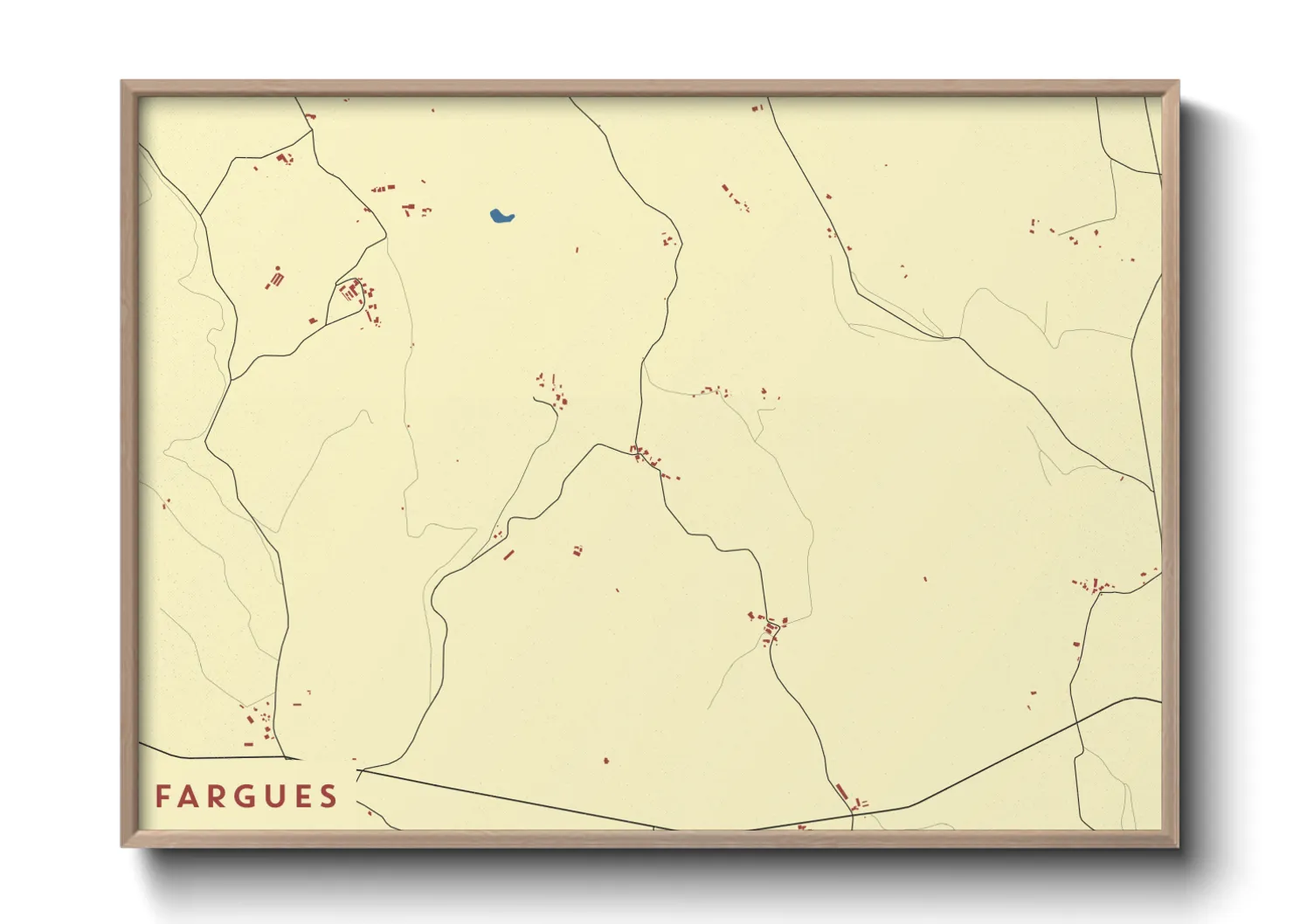 Une affiche de carte sur Fargues