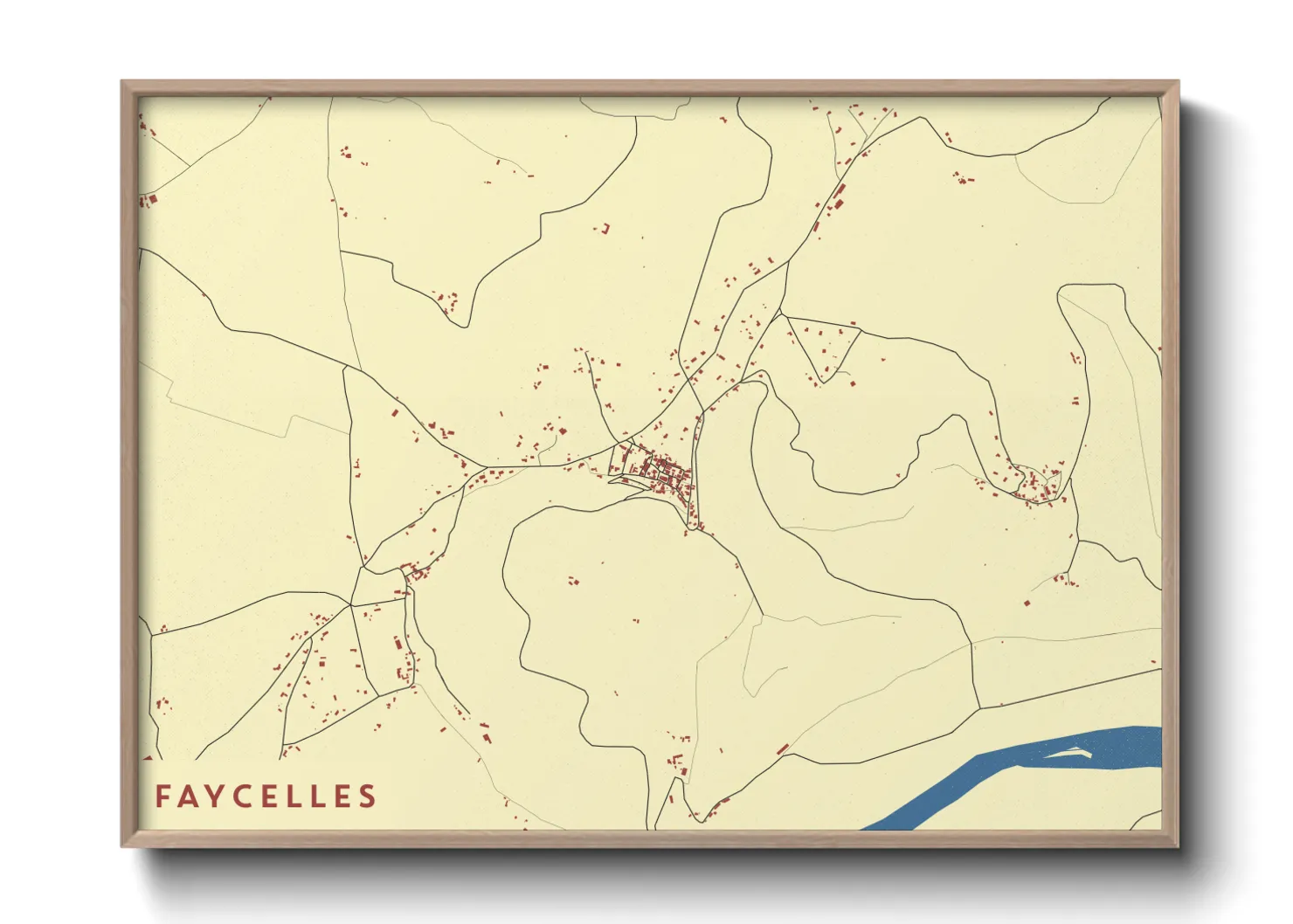 Une affiche de carte sur Faycelles