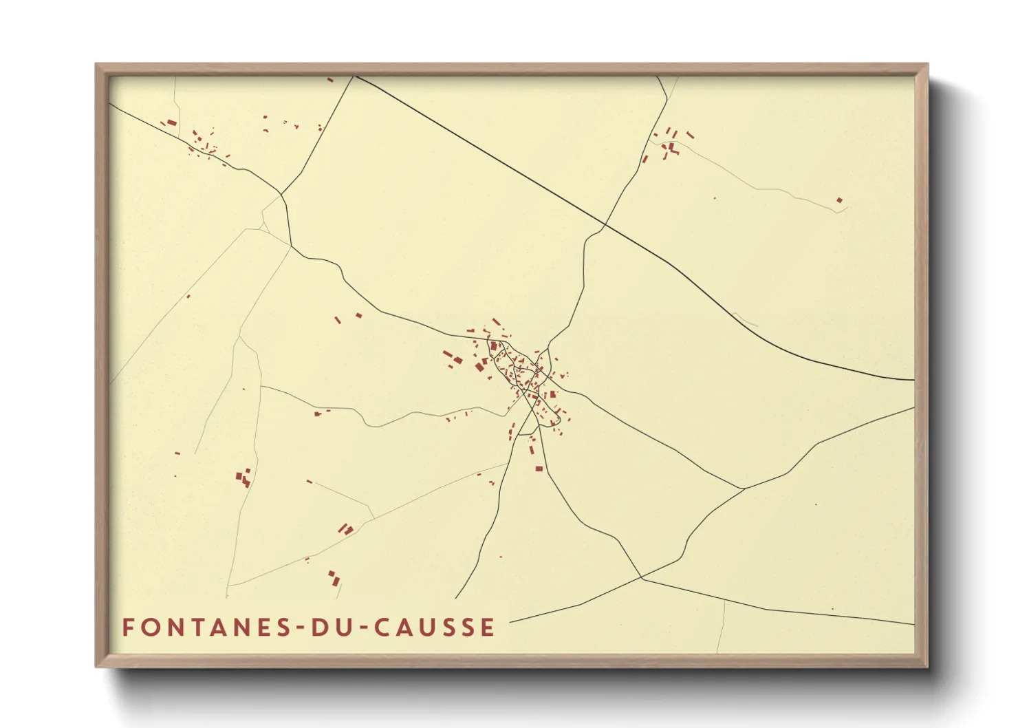 Une affiche de carte sur Fontanes-du-Causse