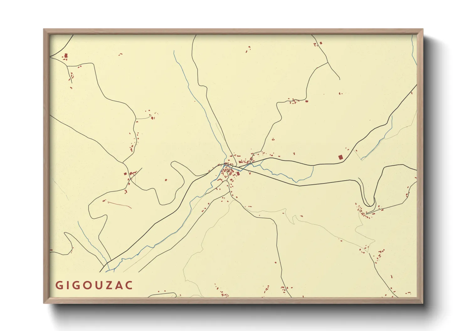 Une affiche de carte sur Gigouzac