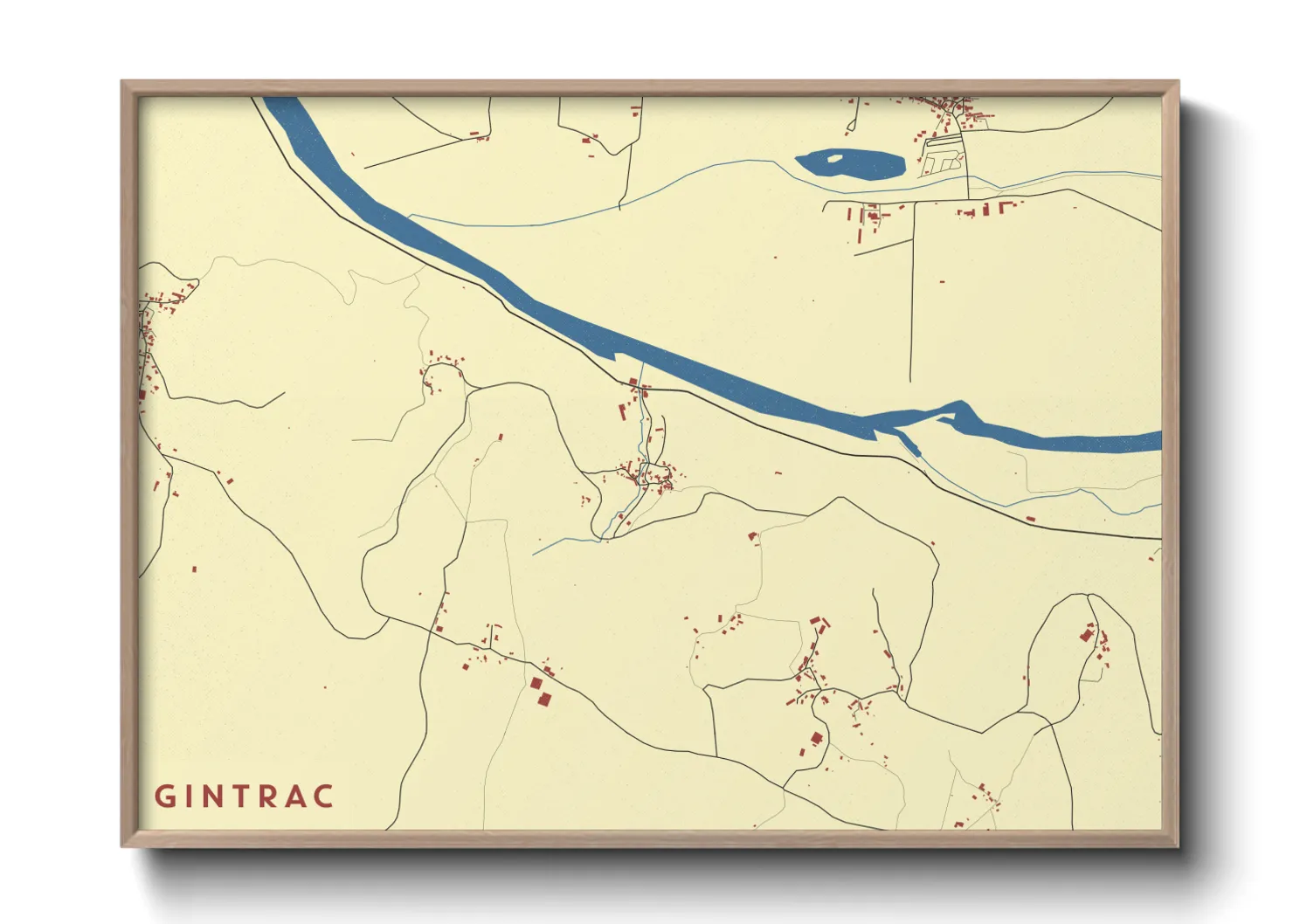 Une affiche de carte sur Gintrac