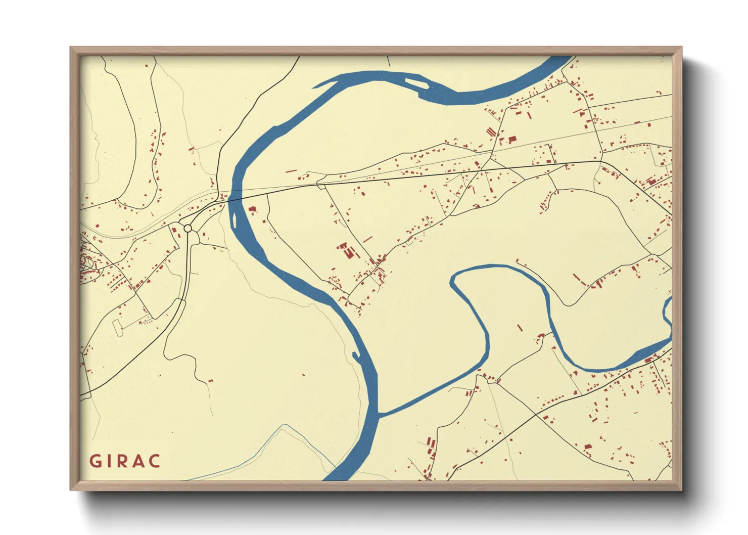 Une affiche de carte sur Girac