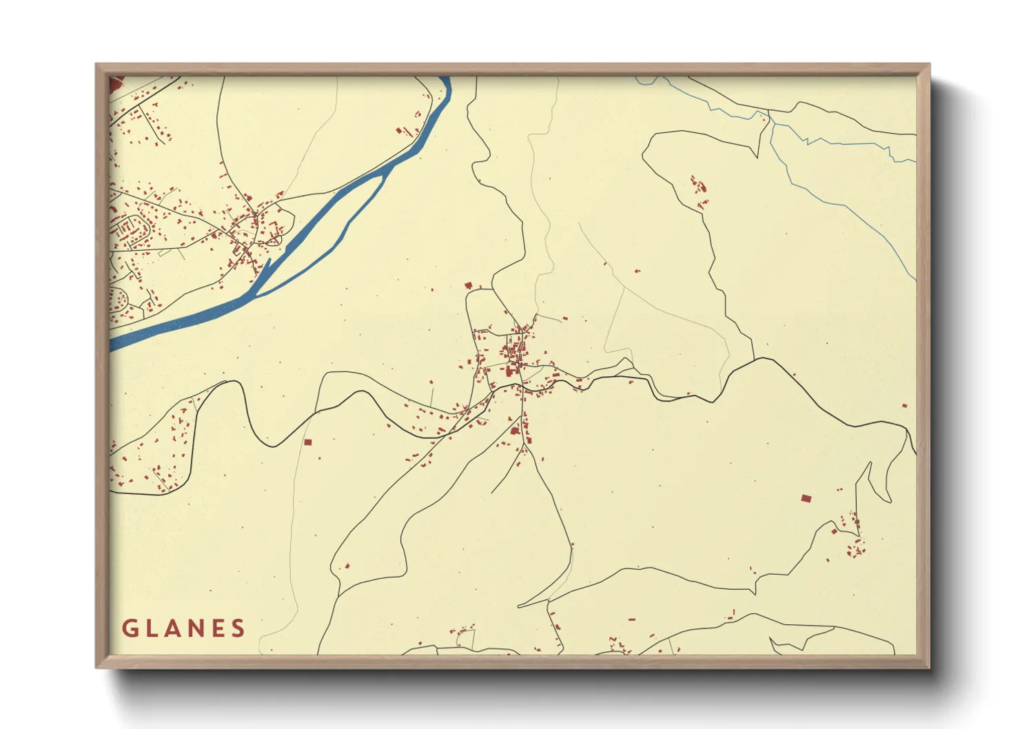 Une affiche de carte sur Glanes