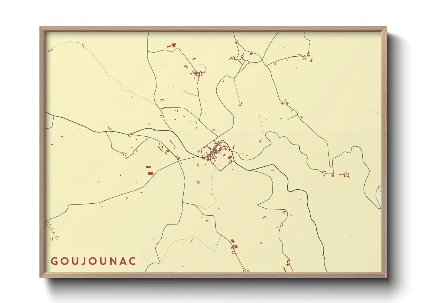 Une affiche de carte sur Goujounac