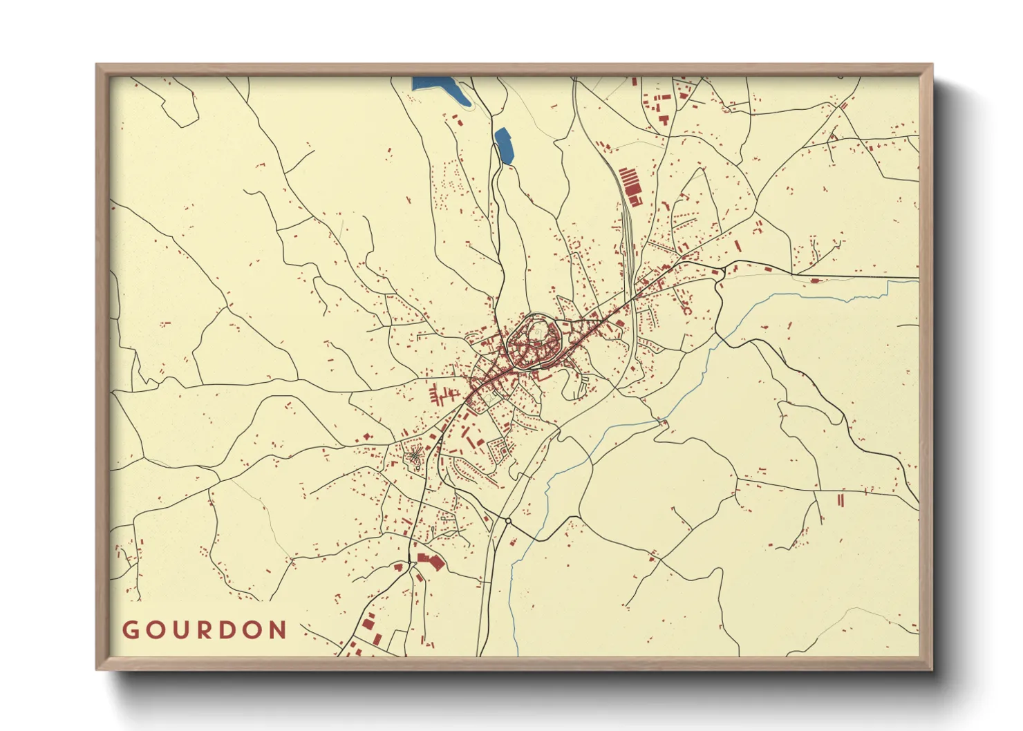 Une affiche de carte sur Gourdon