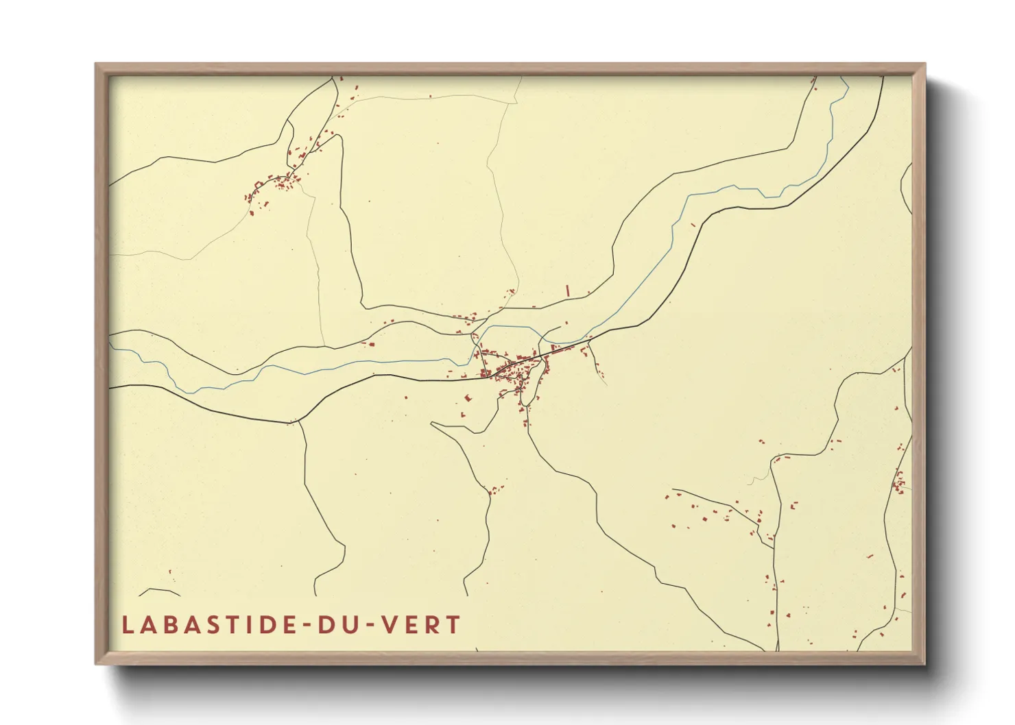 Une affiche de carte sur Labastide-du-Vert