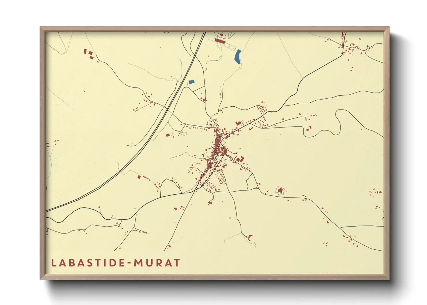 Une affiche de carte sur Labastide-Murat