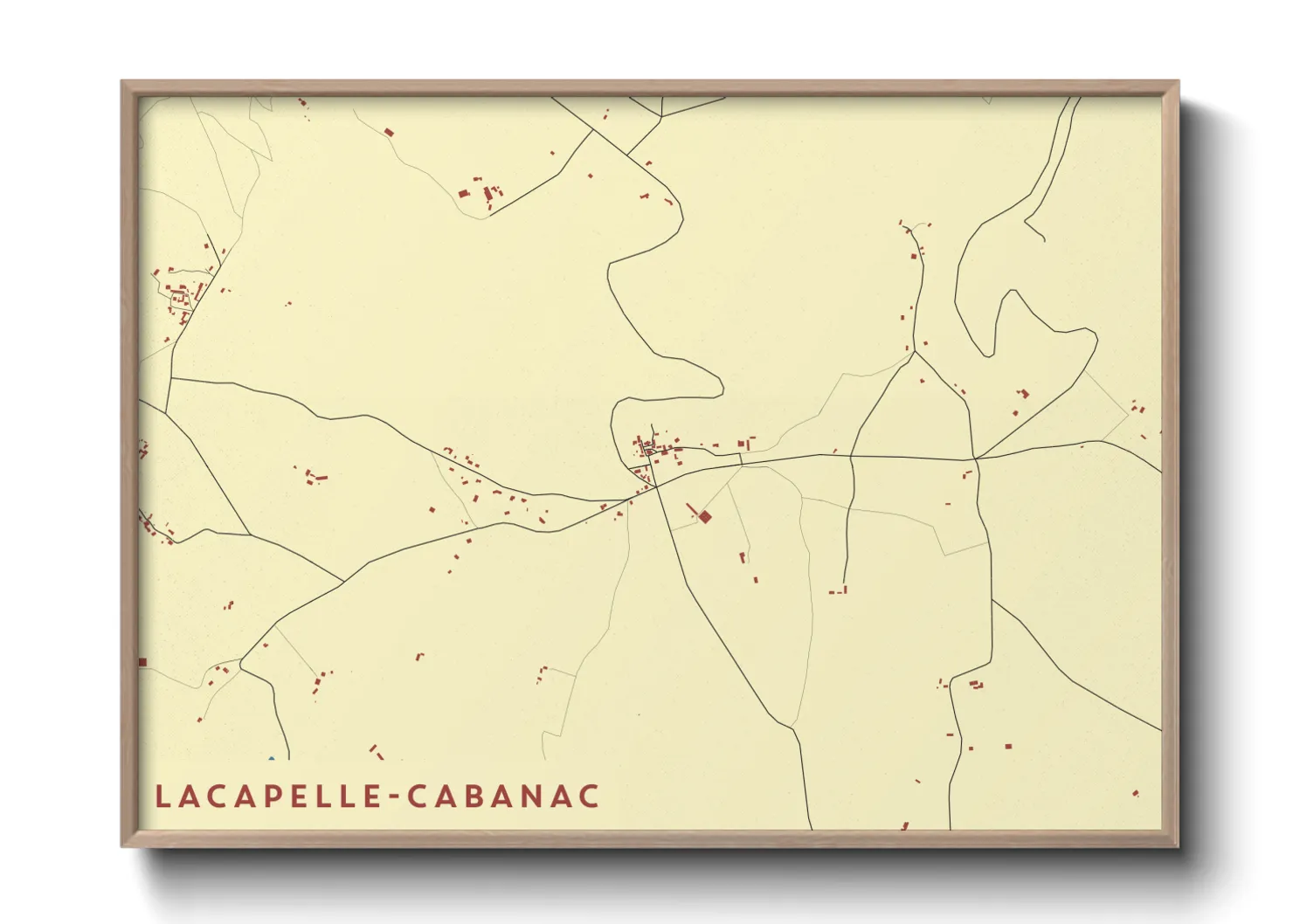 Une affiche de carte sur Lacapelle-Cabanac