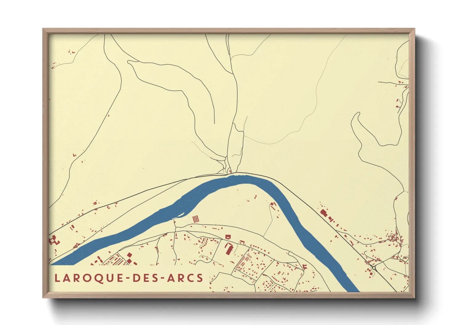 Une affiche de carte sur Laroque-des-Arcs
