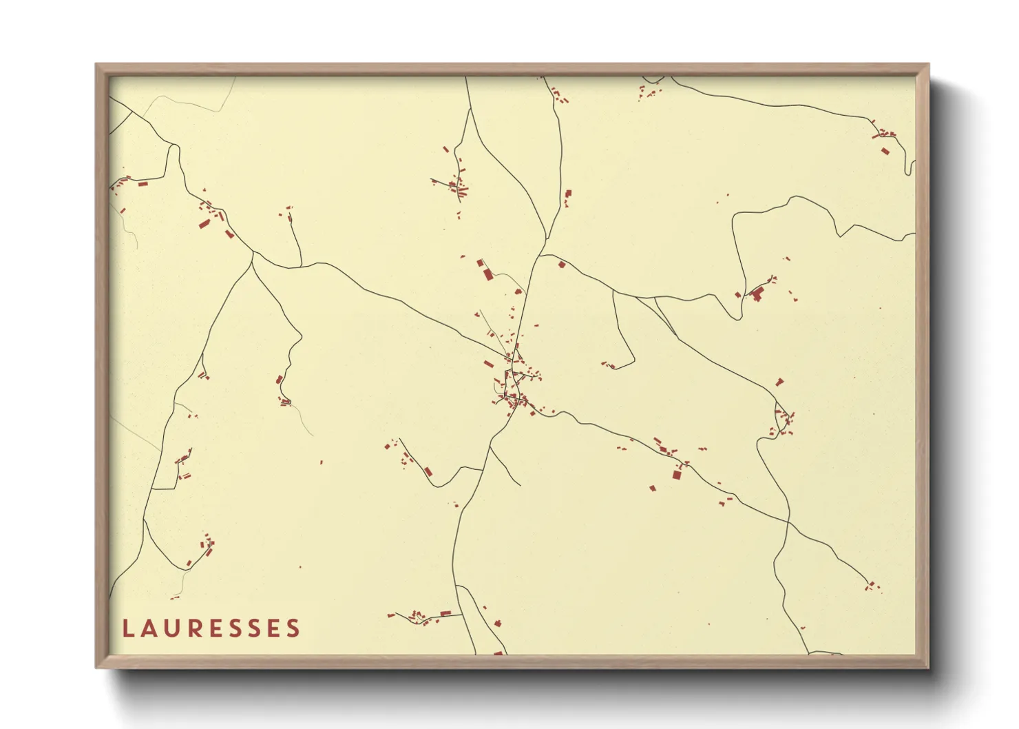 Une affiche de carte sur Lauresses