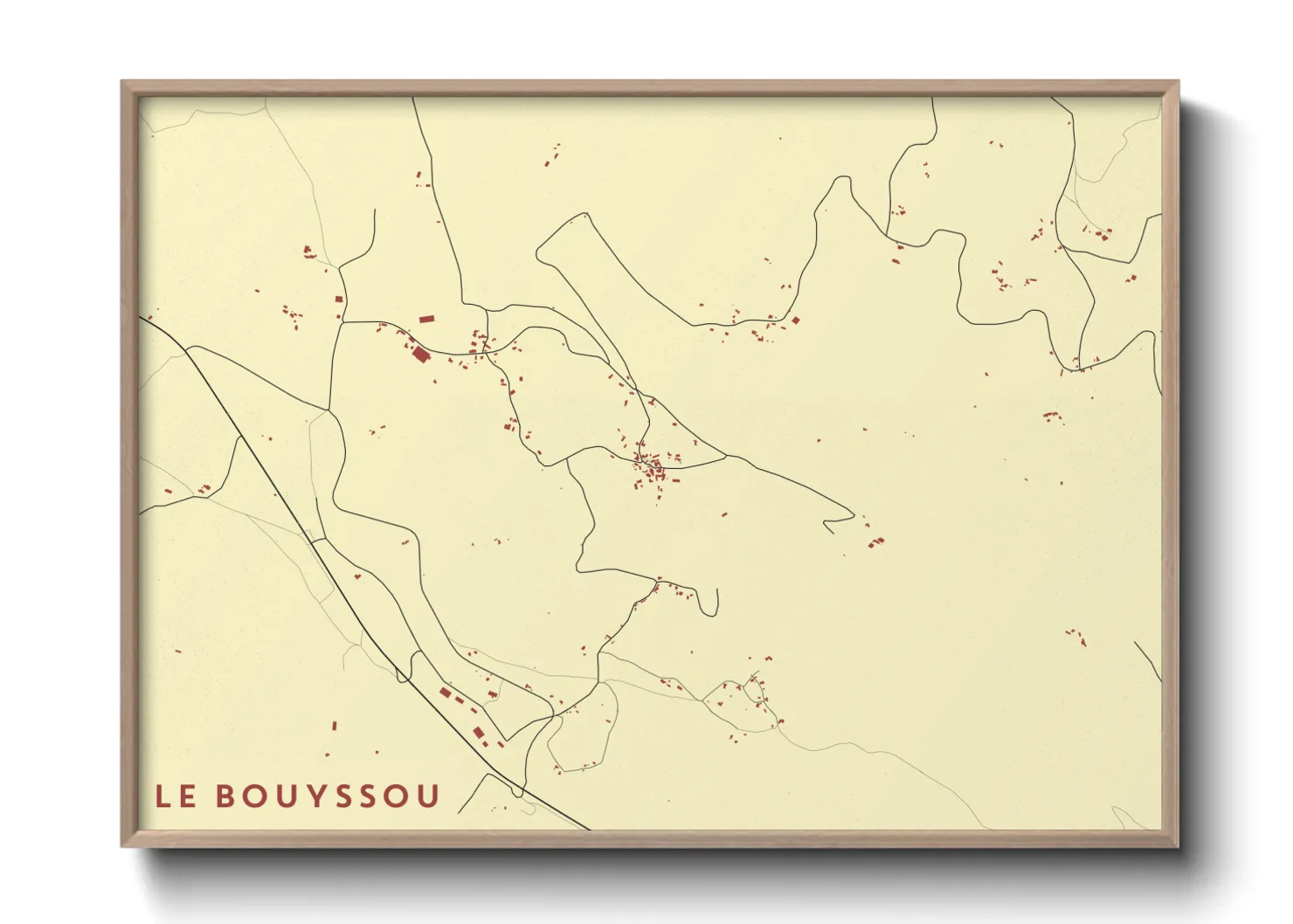 Une affiche de carte sur Le Bouyssou