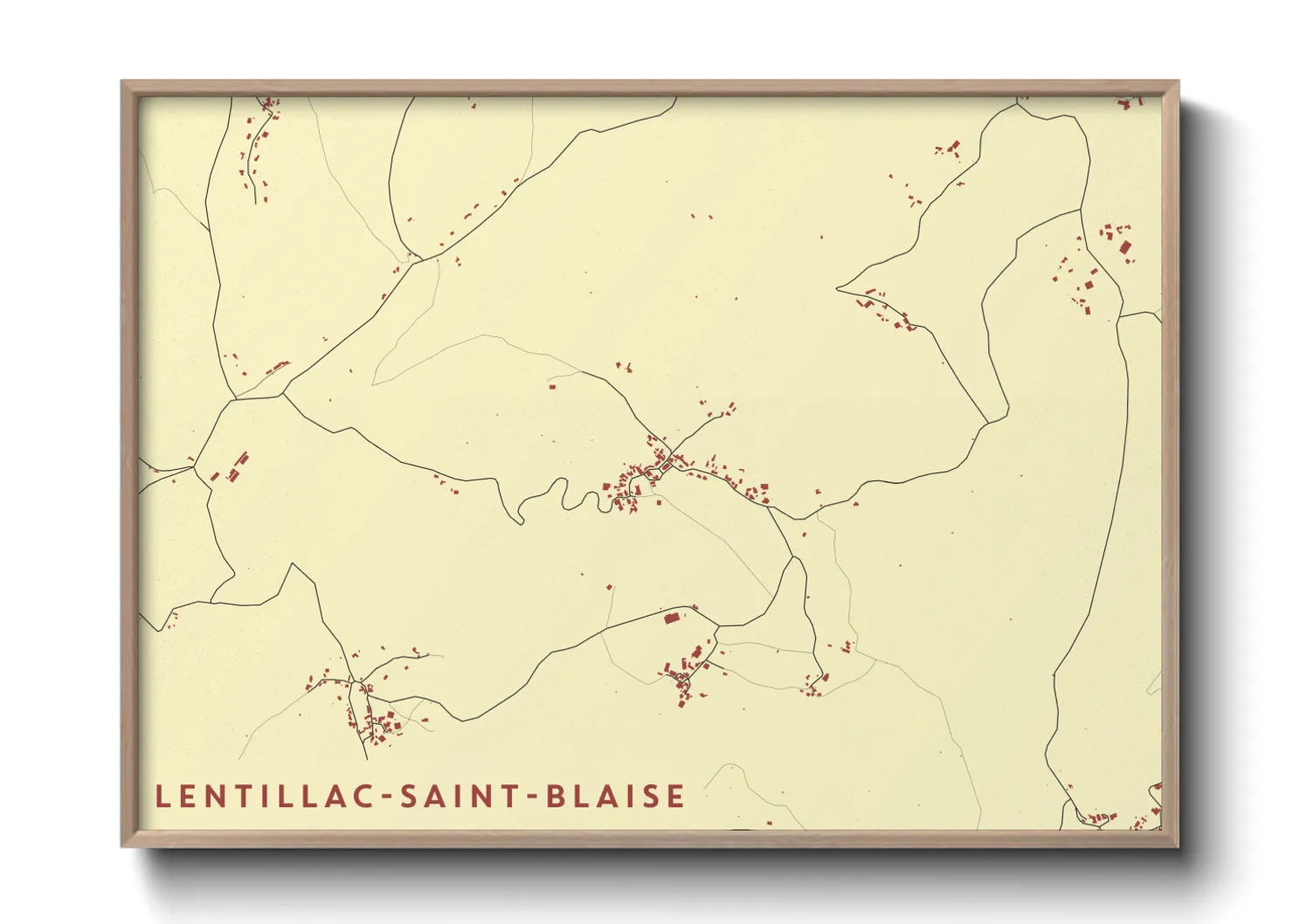 Une affiche de carte sur Lentillac-Saint-Blaise