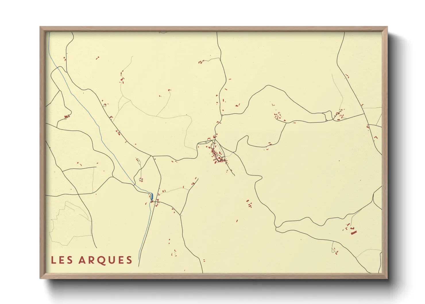 Une affiche de carte sur Les Arques