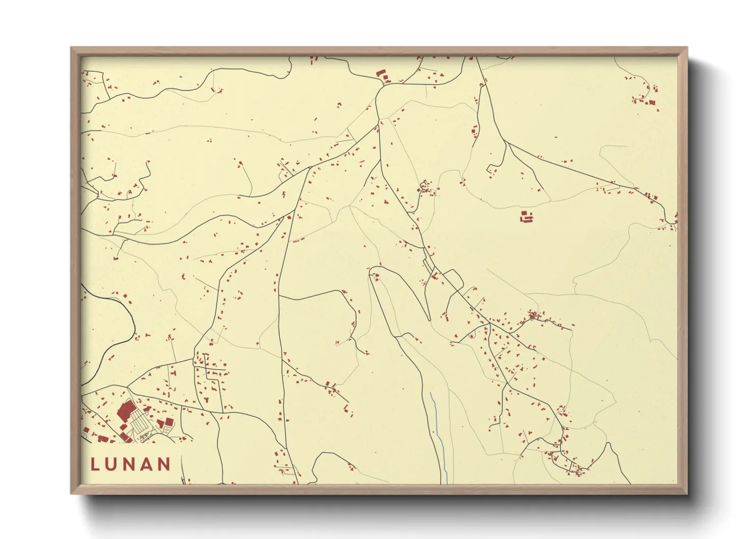 Une affiche de carte sur Lunan