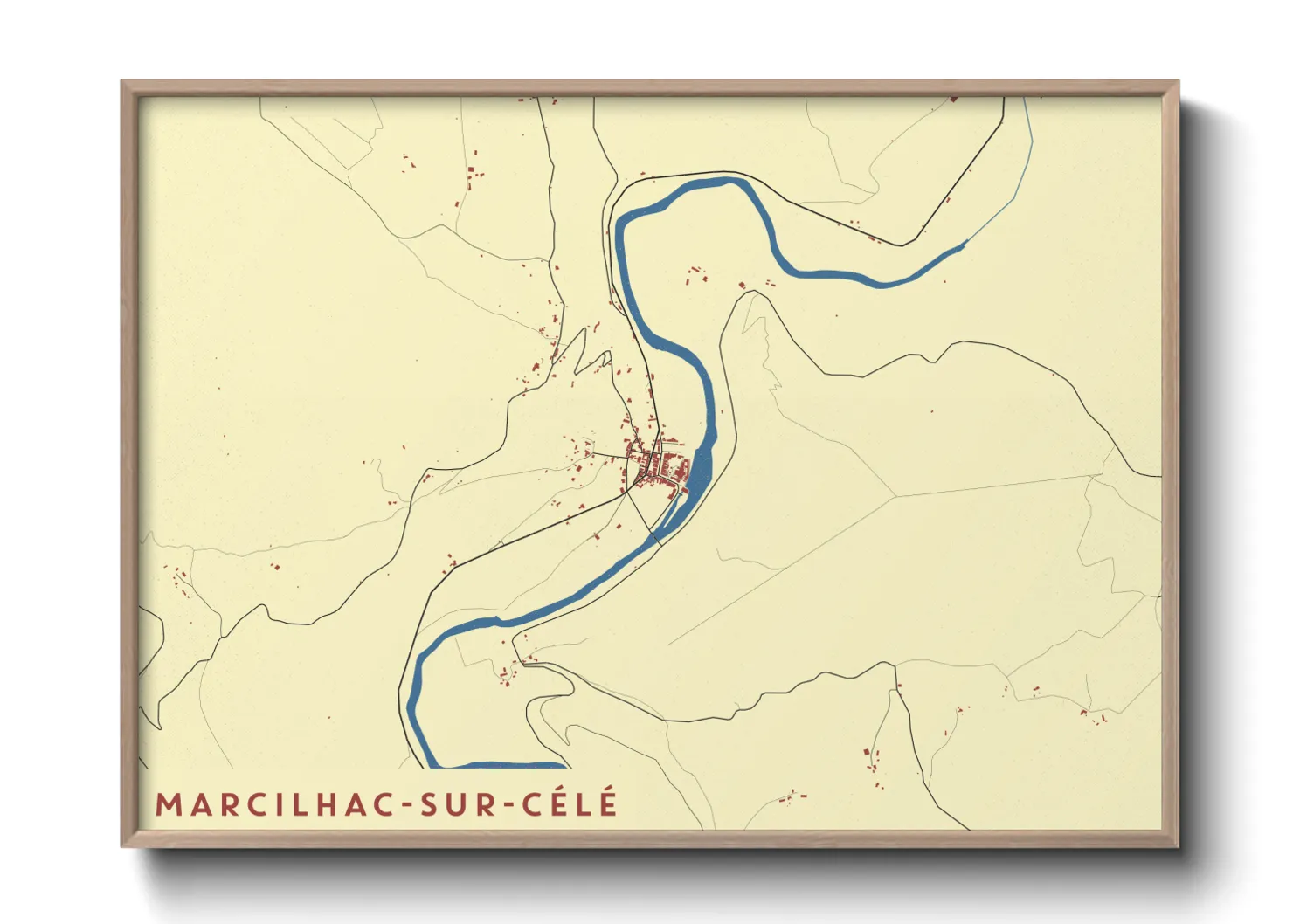 Une affiche de carte sur Marcilhac-sur-Célé