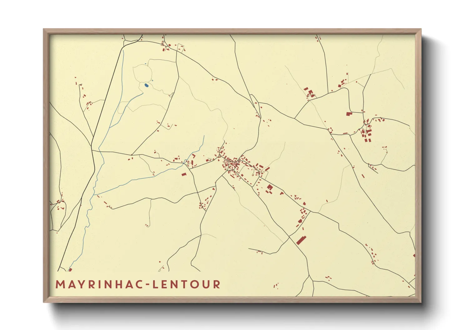 Une affiche de carte sur Mayrinhac-Lentour