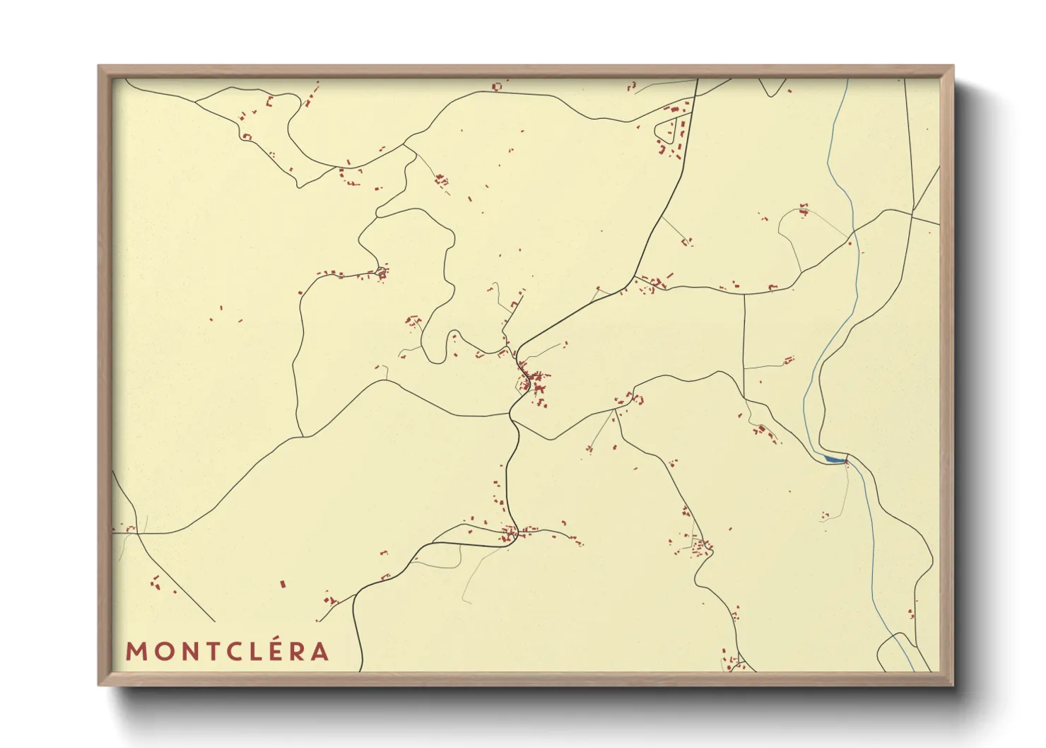 Une affiche de carte sur Montcléra