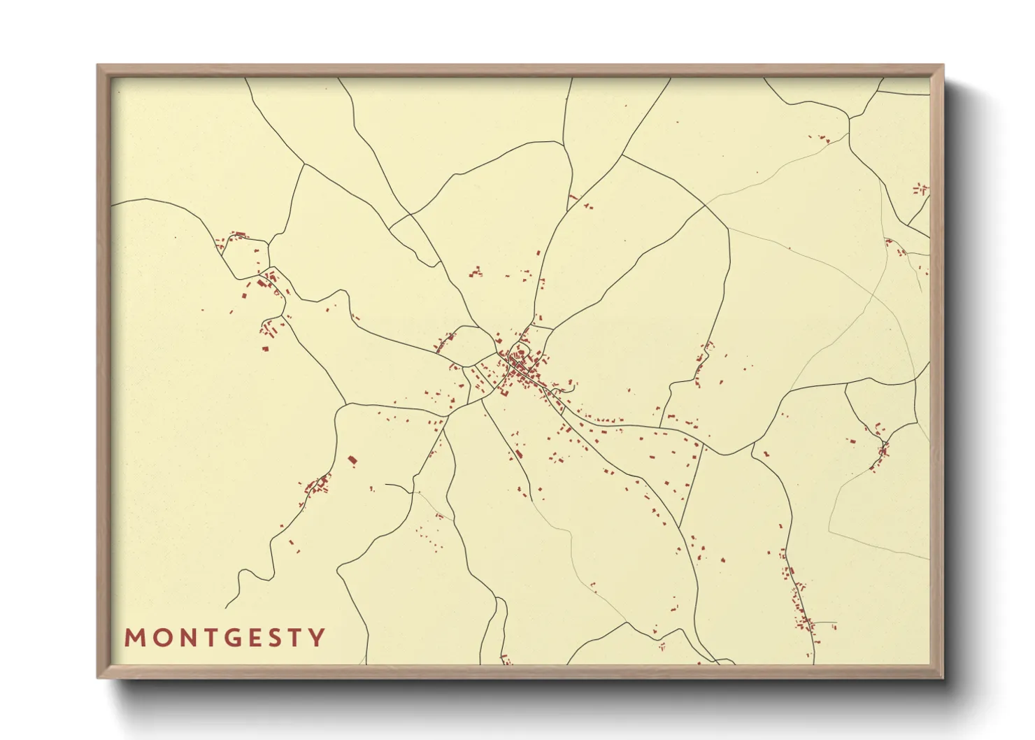 Une affiche de carte sur Montgesty