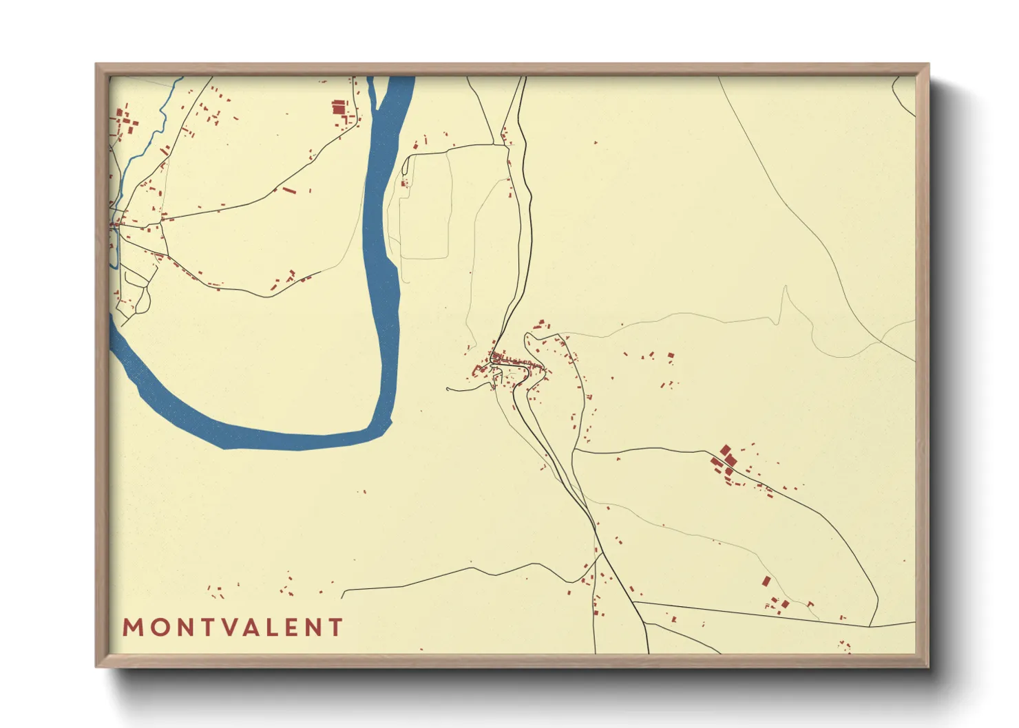 Une affiche de carte sur Montvalent