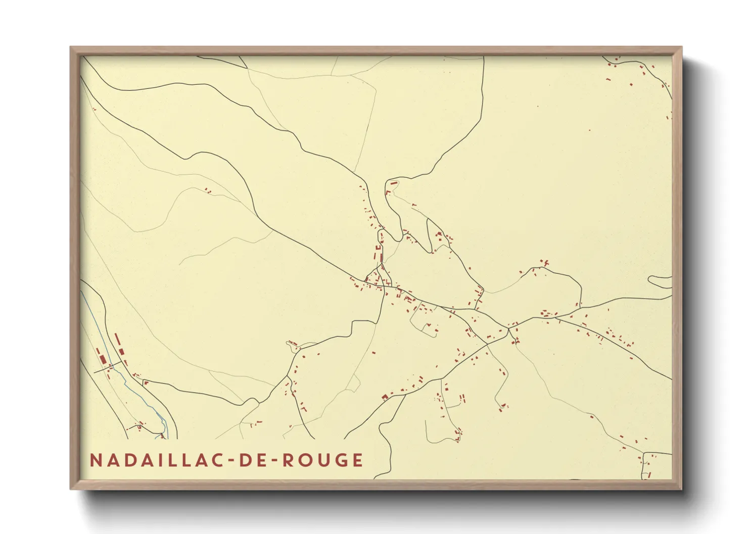 Une affiche de carte sur Nadaillac-de-Rouge