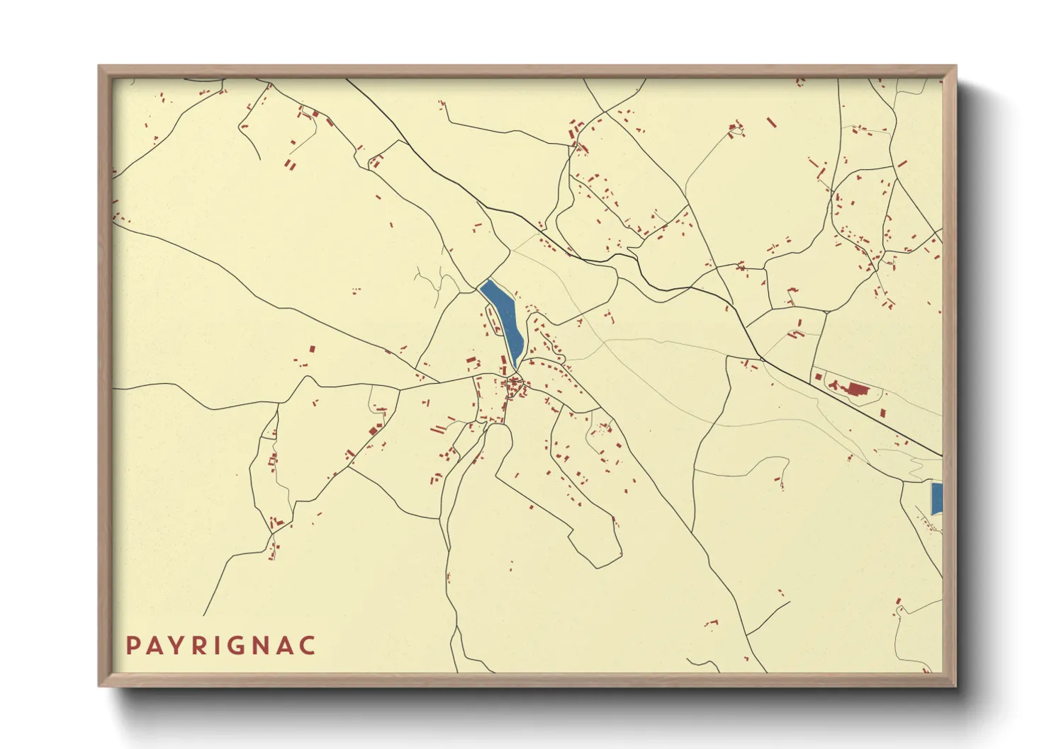 Une affiche de carte sur Payrignac