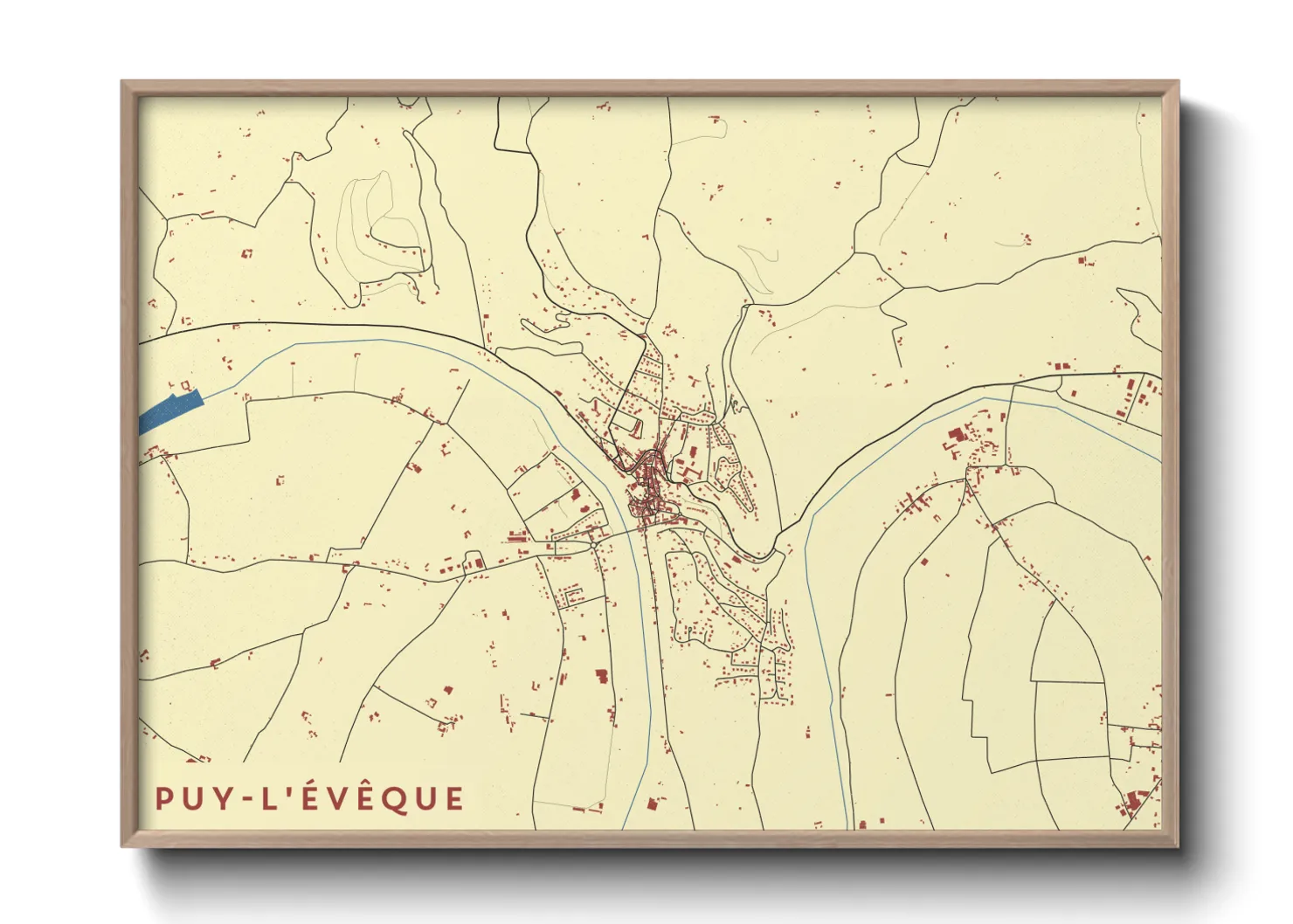 Une affiche de carte sur Puy-l'Évêque