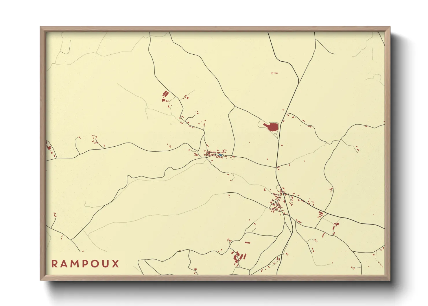Une affiche de carte sur Rampoux